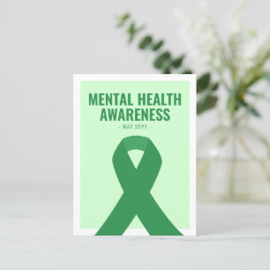 Custom Mental Health Awareness Green Ribbon Postkarte