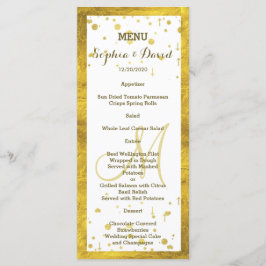 Custom Menu (Menü) für den Hochzeitsgoldstreifen Menükarte