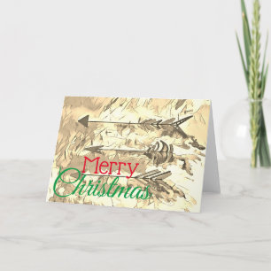 Custom Mercury Christmas Sepia Grußkarte Feiertagskarte