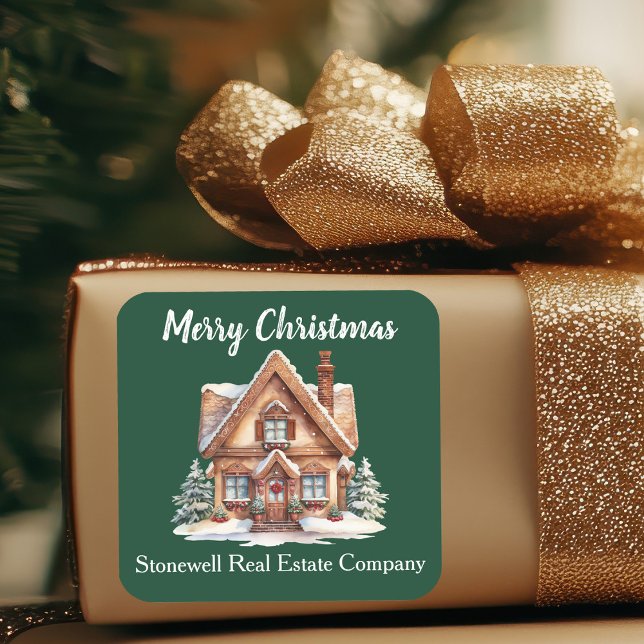 Custom Merit Weihnachten Real Anwesen Company Gree Quadratischer Aufkleber (Von Creator hochgeladen)