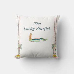 Custom Mermaid Hummer Nautic Watercolor Kissen
