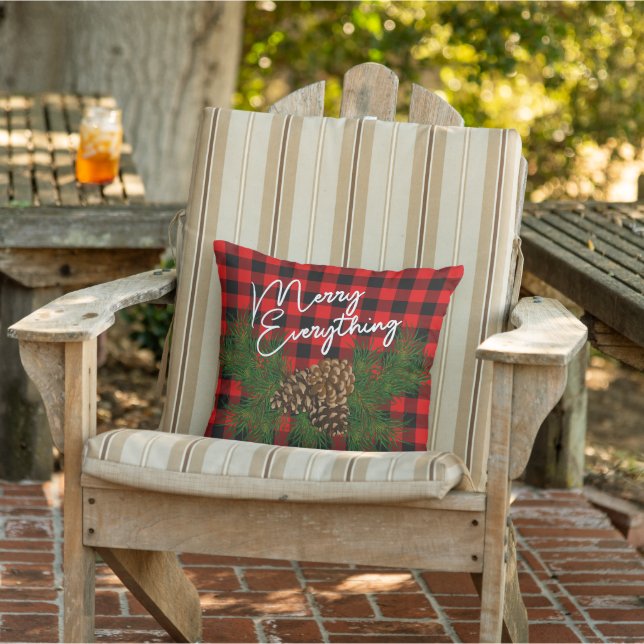 Custom Merry alles Red Black Karos Kabine Kissen (Stuhl)