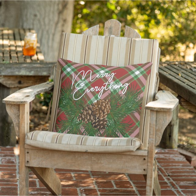 Custom Merry alles Red Green Cabin Porch Kissen (Stuhl )