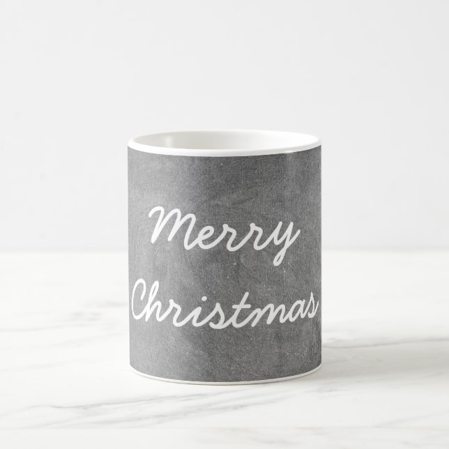 Custom Merry Christmas Chalkboard Typografie Kaffeetasse (Mittel)