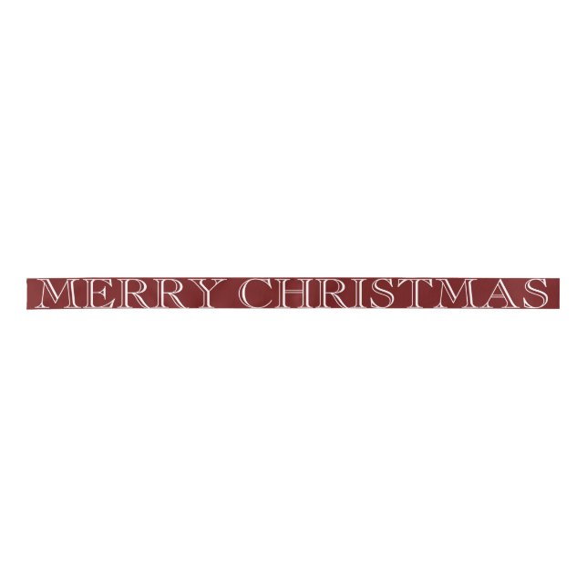 Custom Merry Christmas Elegant White Maroon Satinband (Vorderseite)