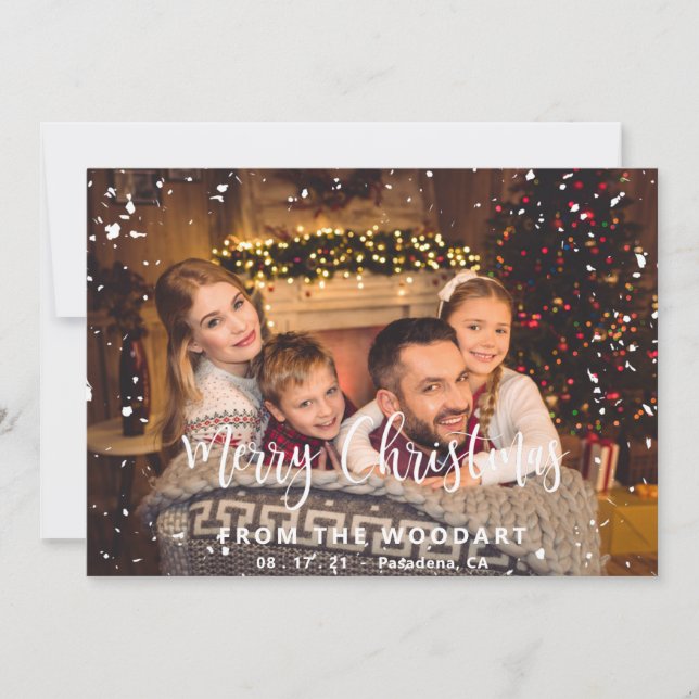Custom Merry Christmas Foto Card (Vorderseite)