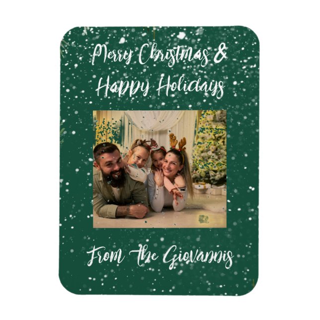 CUSTOM MERRY CHRISTMAS GREETING CARD MAGNET (Vertikal)