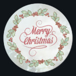 Custom Merry Christmas Holly Wreath Stickers<br><div class="desc">Custom Mercury Weihnachten Holly Wreath Mason Jar Star Stickers,  Glossy</div>