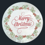 Custom Merry Christmas Holly Wreath Stickers<br><div class="desc">Custom Mercury Weihnachten Holly Wreath Mason Jar Star Stickers,  Glossy</div>