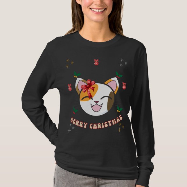 Custom Merry Christmas Pet T-Shirt (Vorderseite)