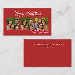 Custom Merry Christmas Photo Card Visitenkarte