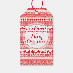 Custom MERRY CHRISTMAS SAASON'S GREETING Gift Tag Geschenkanhänger