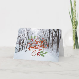 Custom MERRY CHRISTMAS SNOW PATH SAASON'S GREETING Feiertagskarte