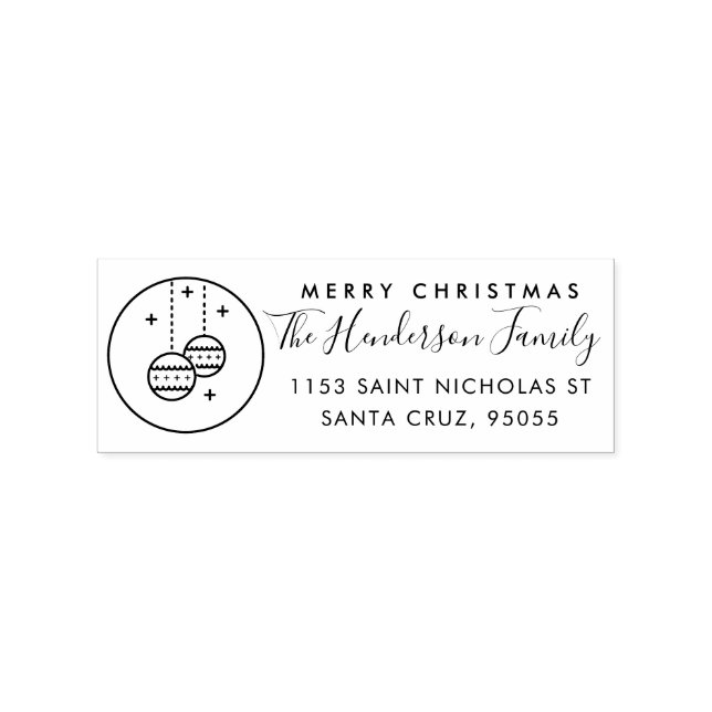 Custom Merry Weihnachtsfamilie Name Rücksendeadres Gummistempel (Prägung)