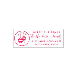 Custom Merry Weihnachtsfamilie Name Rücksendeadres Permastempel