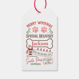 Custom Merry Woofmas Hunde Weihnachtsgeschenke Tag Geschenkanhänger