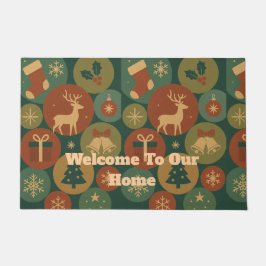 Custom Message Christmas Circles Fußmatte