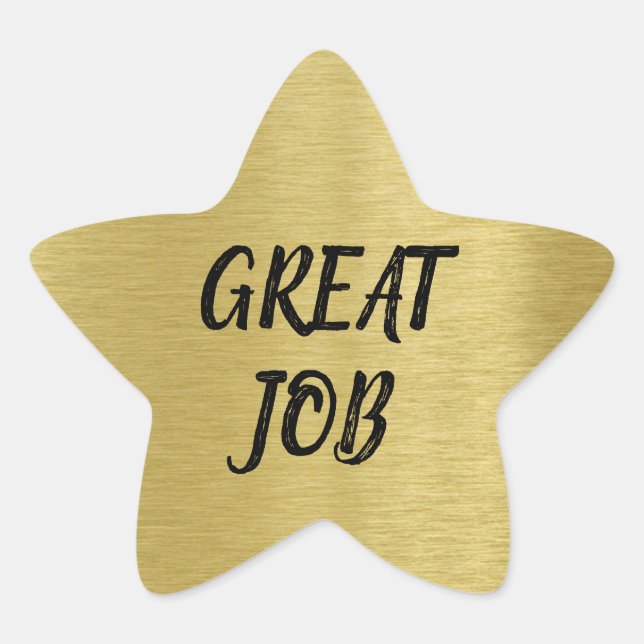 Custom Message Gold Star mit Gold Glitzer Textur Stern-Aufkleber (Vorderseite)
