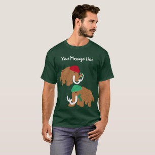 Custom Message Wooly Mammoths Weihnachten Grafik T-Shirt
