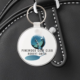 Custom Metal Golf Bag Tag, Personalized Round Name Schlüsselanhänger