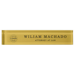 Custom Metallic Gold Name Plate for Lawyers Namensplakette