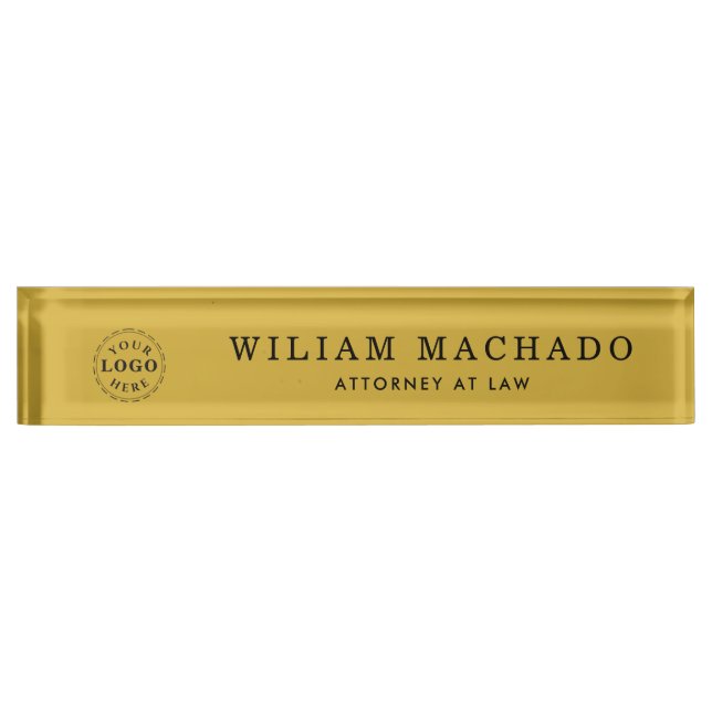 Custom Metallic Gold Name Plate for Lawyers Namensplakette (Vorderseite)