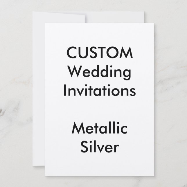 Custom METALLIC SILVER Wedding Einladungen 5"x7" (Vorderseite)