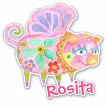 Custom Mexican Alebrije Vinyl Aufkleber - Pig