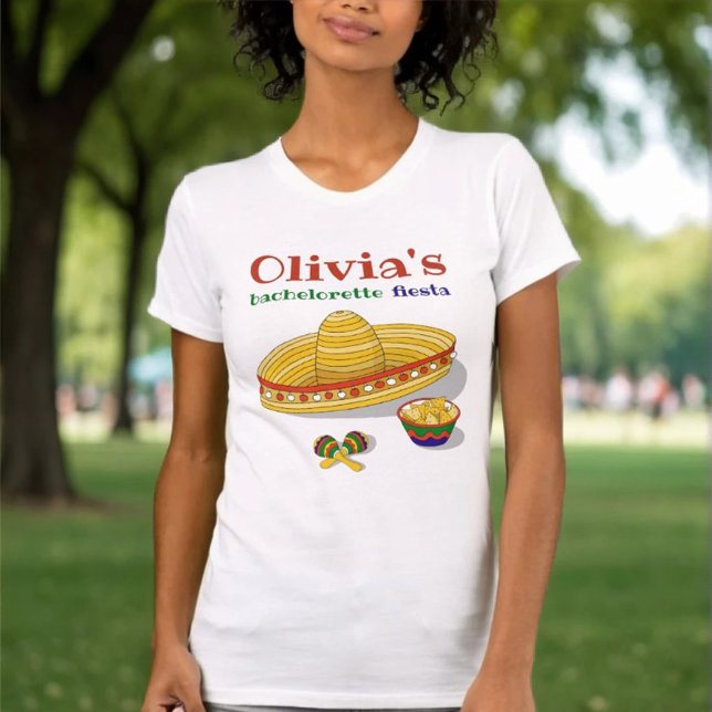 Custom Mexican Fiesta Bachelorette Party T-Shirt  (Von Creator hochgeladen)