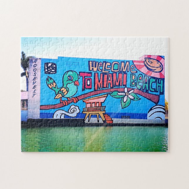 Custom Miami Beach Florida Willkommen Graffiti Erw (Horizontal)
