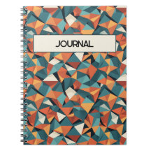 Custom Mid-Century Geometric Teal & Orange Pattern