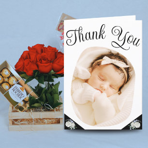 Custom Midfrau Card Baby Foto   Und Geburtsdetails Dankeskarte