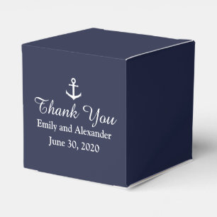 Custom Midnight Blue and White Nautical Wedding Geschenkschachtel