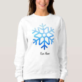 Custom Minimal CoolÄsthetische Snowflake Lightblue Sweatshirt