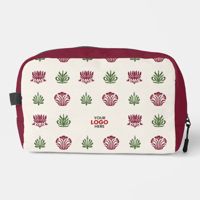Custom Minimal Indian Floral Block Print Style Waschbeutel (Vorderseite)