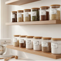 Custom Minimal Kitchen Storage Labels