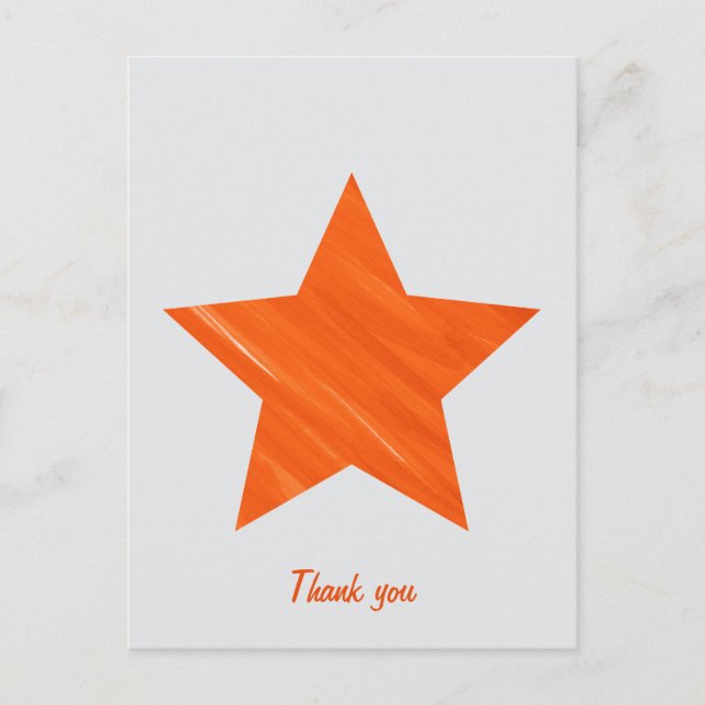 Custom Minimalis Geometric Modern Orange Star Postkarte (Vorderseite)