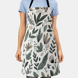 Custom Minimalist Botanical Cooking Schürze