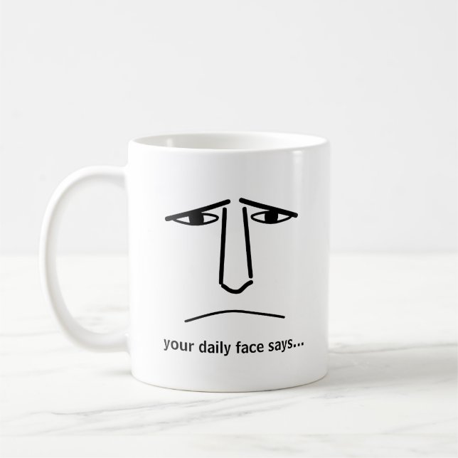 Custom Minimalist Expression Design Man Face Kaffeetasse (Links)