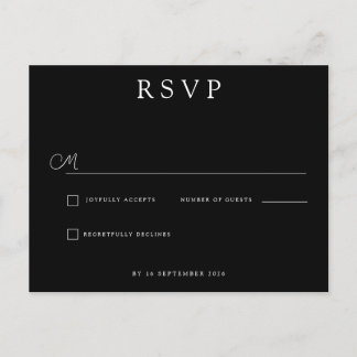 Custom Minimalist Wedding RSVP Ankündigungspostkarte