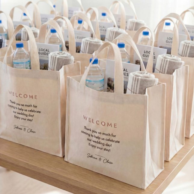 Custom Minimalist Wedding Welcome Bags Mini Stoffbeutel (Von Creator hochgeladen)