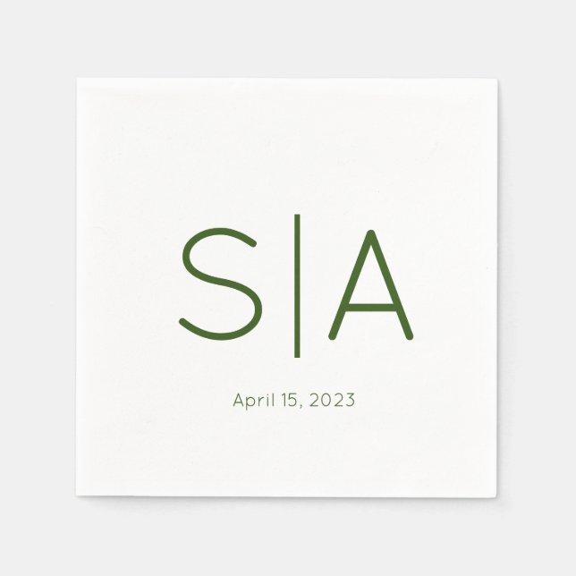 Custom Minimalistic Cocktail Napkins Serviette (Vorderseite)