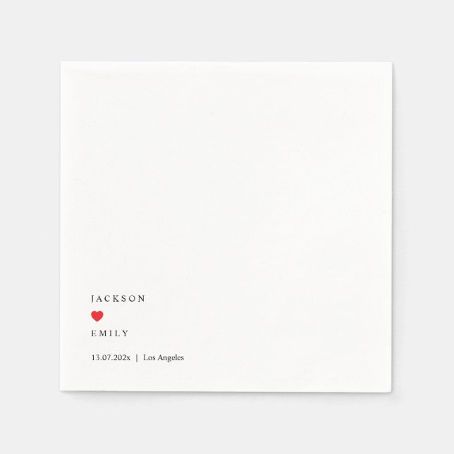 Custom Minimalistic Wedding Napkins Serviette (Vorderseite)