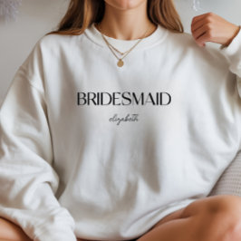 Custom Minimalistisch Bridesmaier Name Bachelorett Sweatshirt