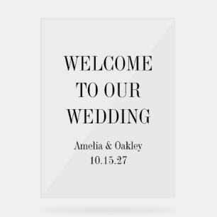 Custom Minimalistisch Clear Elegante Hochzeit Will Acrylschild