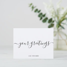 Custom Minimalistisch White Universell Greetings Postkarte