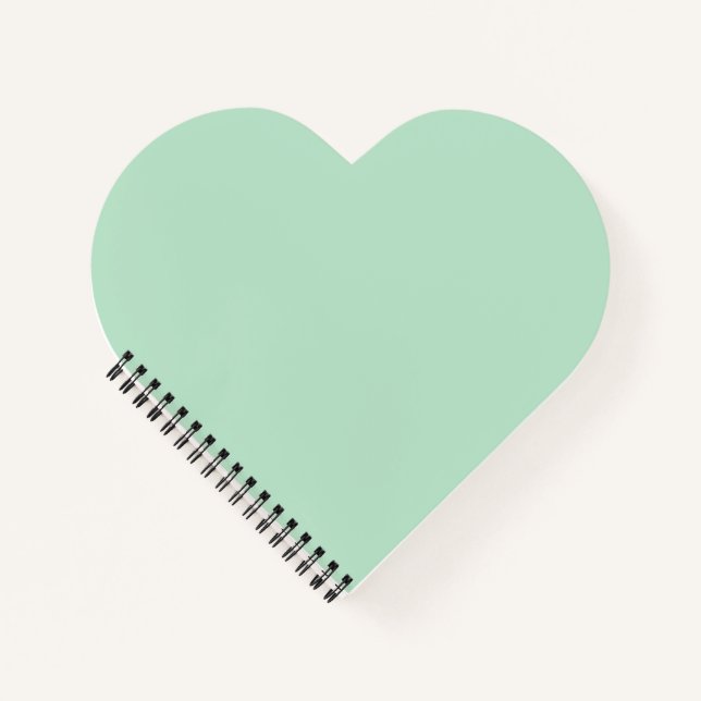 Custom Minze Green Heart Notebook Notizbuch (Vorderseite)