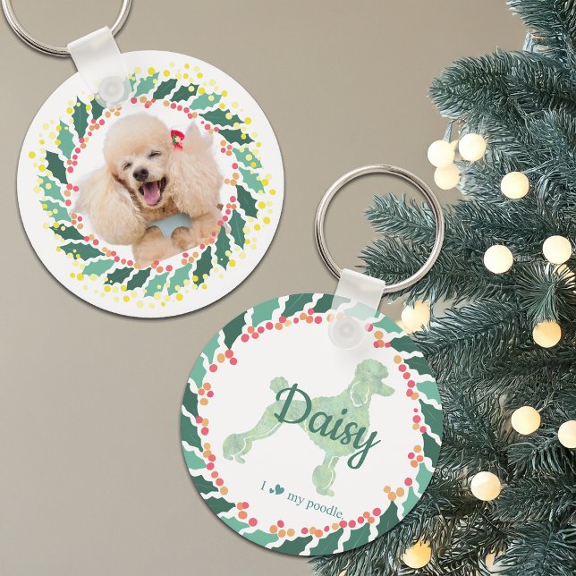 Custom Minze Poodle Silhouette und Foto Schlüssela Schlüsselanhänger (Von Creator hochgeladen)