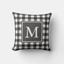 Custom Mit Monogramm Black & White Buffalo Kariert
