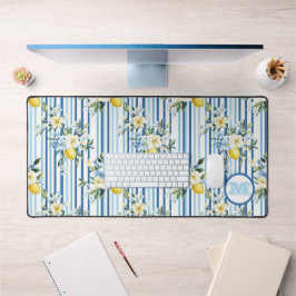 Custom Mit Monogramm Floral Lemon Desk Mat Schreibtischunterlage